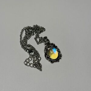 Goth Stainless Steel Clear Blue Yellow Necklace